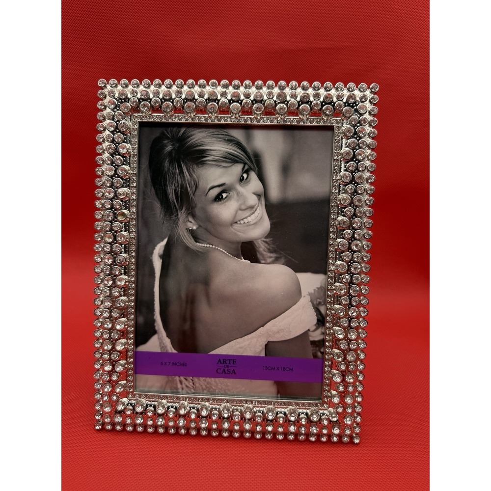 NEW Arte De Casa Rhinestone 5"x 7" Photo Frame Wedding